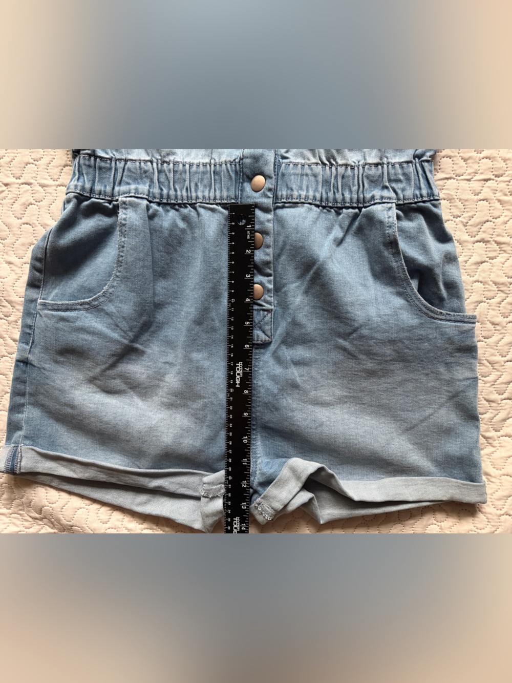 Celebrity Pink Medium (7-9) One Piece Denim Romper Stretch - Picture 7 of 11